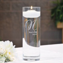 wedding photo - Personalized "Cylinder Memorial Floating Candle"