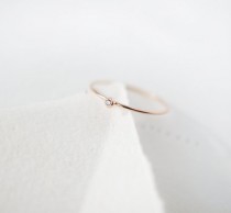 wedding photo - Petite Diamond Solitaire 14kt Rose or Yellow gold Engagement ring