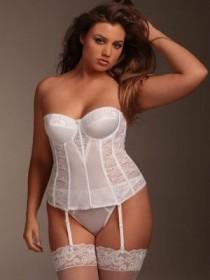 wedding photo - White Satin And Lace Bustier