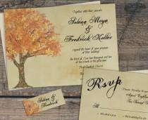 wedding photo -  Rustic Fall Wedding Invitation Suite, Autumn Barn Wedding Invitation, Country Wedding Invitation, Printable Fall Tree Wedding Invite, DIY