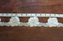 wedding photo - 4+ Yards 1950s White Satin Floral Trim with Grey Embroidery - 4+ yards - Vintage 1950s Trim for Wedding, Bride, Lingerie
