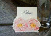 wedding photo - Table Number Tents- Blush Pink Peony - Decoration for Events, Weddings, Showers, Parties