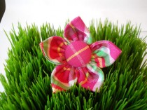 wedding photo - Pink plaid dog collar flower...Your choice of size