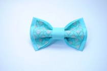wedding photo -  Bow tie, Men's bowtie, with embroidery,Spa colour,Wedding in spa,Groom,Groomsmen,Bowtie wedding blue,Noeud papillon homme,Pretied bow ties