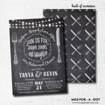 wedding photo - rehearsal dinner invitation - wedding rehearsal invite - chalkboard rehearsal dinner - before happily ever after, dinner drinks and laughter