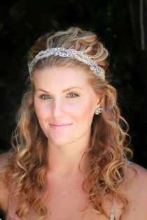 wedding photo - Sophie bridal headband, wedding headband, rhinestone headband, bridal hair accessories, bohemian bridal headband