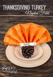 wedding photo - Thanksgiving Turkey Napkin Fold Tutorial