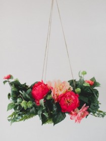 wedding photo - Lush And Pretty DIY Silk Flower Chandelier To Make 