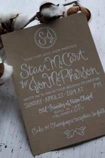 wedding photo - Wedding Invitation Kraft Paper & White Ink