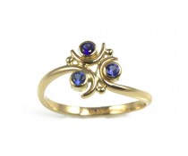 wedding photo - Zora Sapphire Engagement Ring, in 14k Gold -  BACK ORDER 6 to 7 WEEKS - Geeky Ring, Legend of Zelda