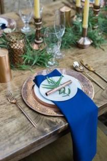wedding photo - Natural Woodsy And Copper Wedding Inspiration