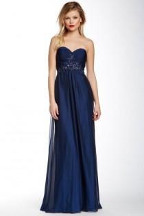 wedding photo - Strapless Embellished Applique Gown