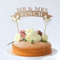 wedding photo - Rustic Paper Wedding Cake Toppers