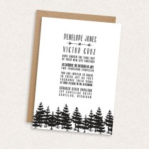 wedding photo - DIY Printable Wedding Invitation - Mountains - Woodland Wedding - Tree Silhouette - Rustic - The Penelope