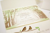 wedding photo - Tunnel of Trees Wedding Invitation, Sample, Love Birds Invitation, Pocketfold, Destination Wedding, Country Weddings Rustic Invitation, Tree