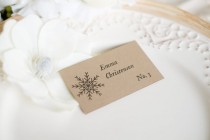 wedding photo - Winter Snowflake  Wedding Escort Card Template (Flat) - DOWNLOAD Instantly - EDITABLE Text - Rustic Snowflake, 3.5 X 2, PDF
