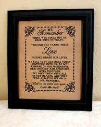 wedding photo - 8 x 10 SIGN We Remember Those - Loved Ones/ Remembrance / In Memory Of - Wedding Sign -Single Sheet (Style: REMEMBER)