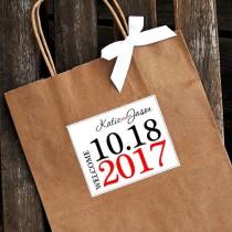wedding photo - Personalized Large Date with Names Wedding Welcome Bag