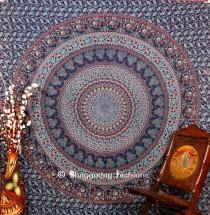 wedding photo -  Blue Psychedelic Mandala Beach Tapestry