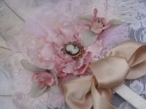 wedding photo - Marie Antoinette Shabby Chic ostrich feather fan bouquet