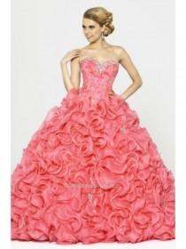 wedding photo -  Ball Gown Sweetheart Organza Lace With Beading Quinceanera DressesSKU: QD00076