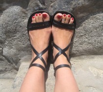 wedding photo - Strappy Sandals, Comfortable Leather Sandals, Ankle Strap - Epic