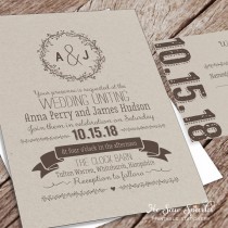wedding photo - Printable Wedding Invitation Package  - Kraft