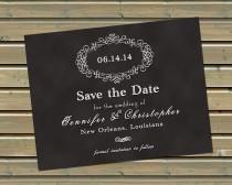wedding photo -  Chalkboard Style Save the Date Cards/Postcards