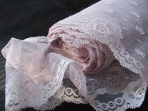 wedding photo - Vintage Extra Wide Lavender Floral Lace  - 6 Inches Wide - 2 Yard Length  #009