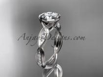wedding photo -  14k white gold diamond wedding ring,engagement ring with "Forever Brilliant" Moissanite center stone ADLR24