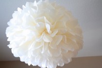 wedding photo - Large Tissue Paper Pom Pom - Ivory Tissue Pom