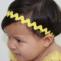 wedding photo - ZigZag Yellow Chevron Halo Headband for Newborns, Infants, Toddlers, & Girls. Newborn Headband, Yellow Baby Headband, Infant Headband