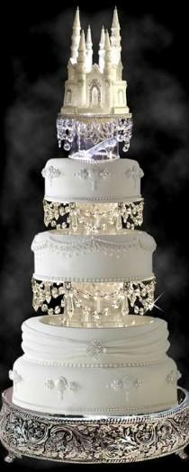 wedding photo - Crystal Swarovski Castle Cake Topper 3 Pieces