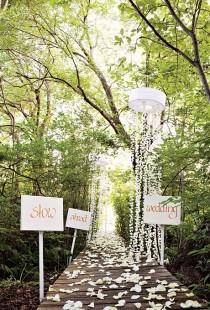 wedding photo - Whimsical Carnation Garland Path Decor