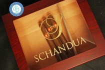 wedding photo - Personalized Humidor Custom Engraved with Gold Filled Script Initial Wood Glass Cigar Groomsmen Groomsman Boyfriend Father Bride Guy Gift