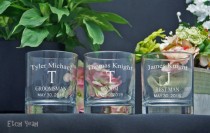 wedding photo - Whiskey Glasses / Personalized / Engraved / Groomsmen Gifts / Rocks Glasses / Scotch Glasses / Wedding Party Gifts / 16 DESIGNS