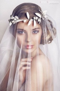 wedding photo - Wedding Hairband Handmade Bridal Headband Romantic Hair Accessories Stefana Made From Air Dry Clay