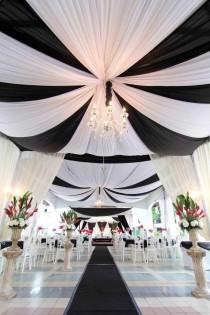wedding photo - Black And White Ceiling For Black And White Wedding, Love!
