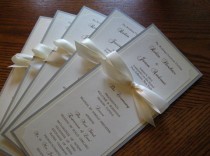 wedding photo - Wedding Program In Custom Colors, Fonts, Double Sided With Ribbon Bow - The Bistro Collection Sample