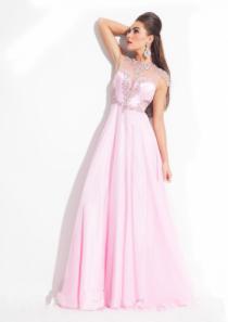 wedding photo -  Buy Australia 2015 Blushing Pink A-line Beteau Neckline Beaded Appliques Chiffon Floor Length Evening Dress/ Prom Dresses 6842 at AU$189.62 - Dress4Australia.com.au