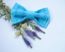 wedding photo -  EMBROIDERED bright blue bow tie Men's ties For wedding in shades of blue Great to wear with vivid yellow stuff Stylish Fashionable For groom