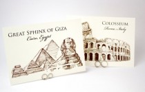 wedding photo - Wedding Table Cards - Famous Landmarks of the World Travel Theme Table Number Cards