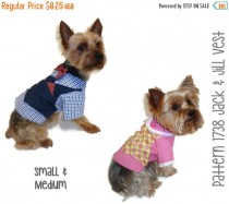 wedding photo - ON SALE Jack and Jill Dog Vest Pattern 1738 * Small & Medium * Dog Clothes Sewing Pattern * Dog Vest Pattern * Dog Shirt Pattern * Dog Suit