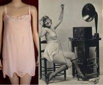 wedding photo - Large, Pink Envelope Chemise, 1920s Vintage Lingerie, Pink Silk Georgette, Flapper, Full Slip, Flapper, Gatsby, Bridal, 40, L
