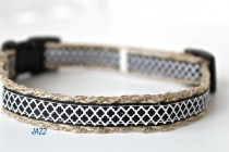 wedding photo - Black & White Dog Collar - Black Dog Collar - Adjustable Dog Collar - Small Ribbon Dog Collar - Jazz