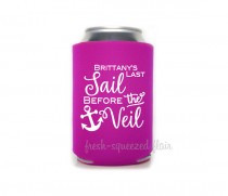 wedding photo - Last Sail before the Veil Koozie /Can Cooler / Coozie Bachelorette Party gift/favor