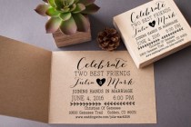wedding photo - Wedding Invitation Stamp - Custom Celebrate Best Friends - DIY Stamp Your Own Wedding Invitations
