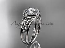 wedding photo -  platinum diamond celtic trinity knot wedding ring, engagement ring CT7131