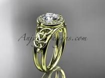 wedding photo -  14kt yellow gold diamond celtic trinity knot wedding ring, engagement ring CT7131