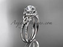 wedding photo -  platinum diamond celtic trinity knot wedding ring, engagement ring CT7373